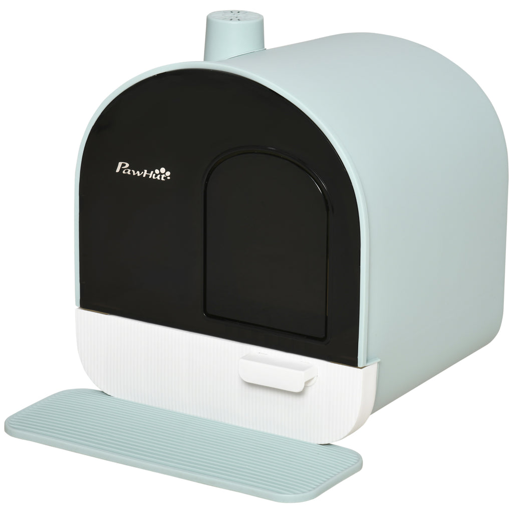 PawHut Katzentoilette Katzenklo mit Deckel Streuschaufel Streufangmatte Grün 43 x 44 x 47cm