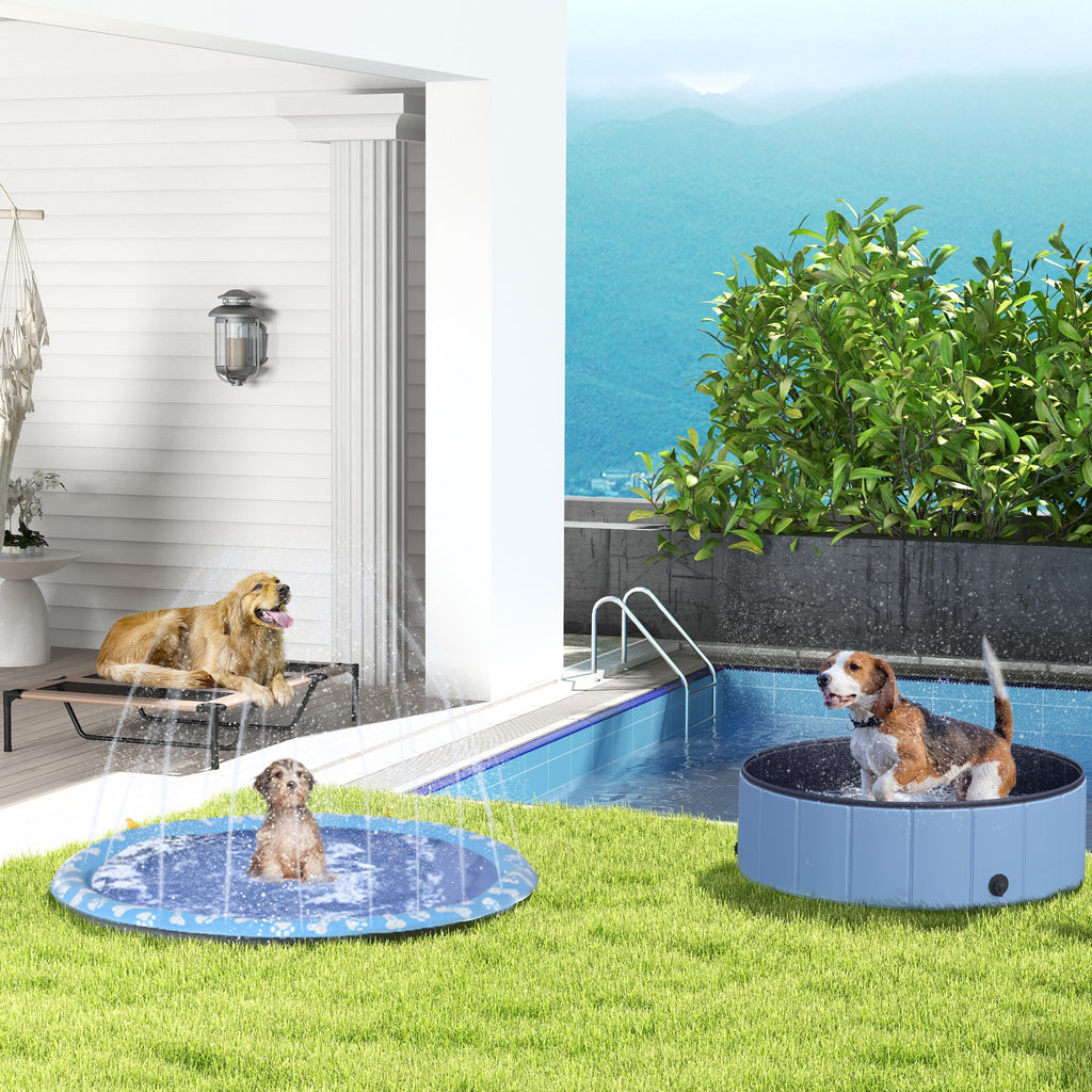 PawHut Hundebett, faltbar, Outdoor-Hundebett, erhöhter Stand, 122 cm x 92 cm x 23 cm,  Kaffee-Braun + Schwarz