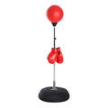 HOMCOM Box-Set mit Punchingball, höhenverstellbar, inkl. Boxhandschuhe, 126-144cm, Rot