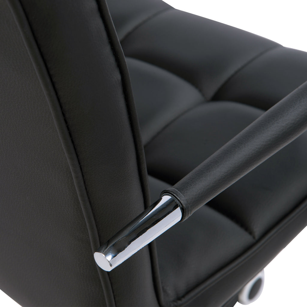 HOMCOM Bürostuhl im Retrodesign, höhenverstellbar, 5 Rollen, 52,5 cm x 54 cm x 99 cm, Schwarz