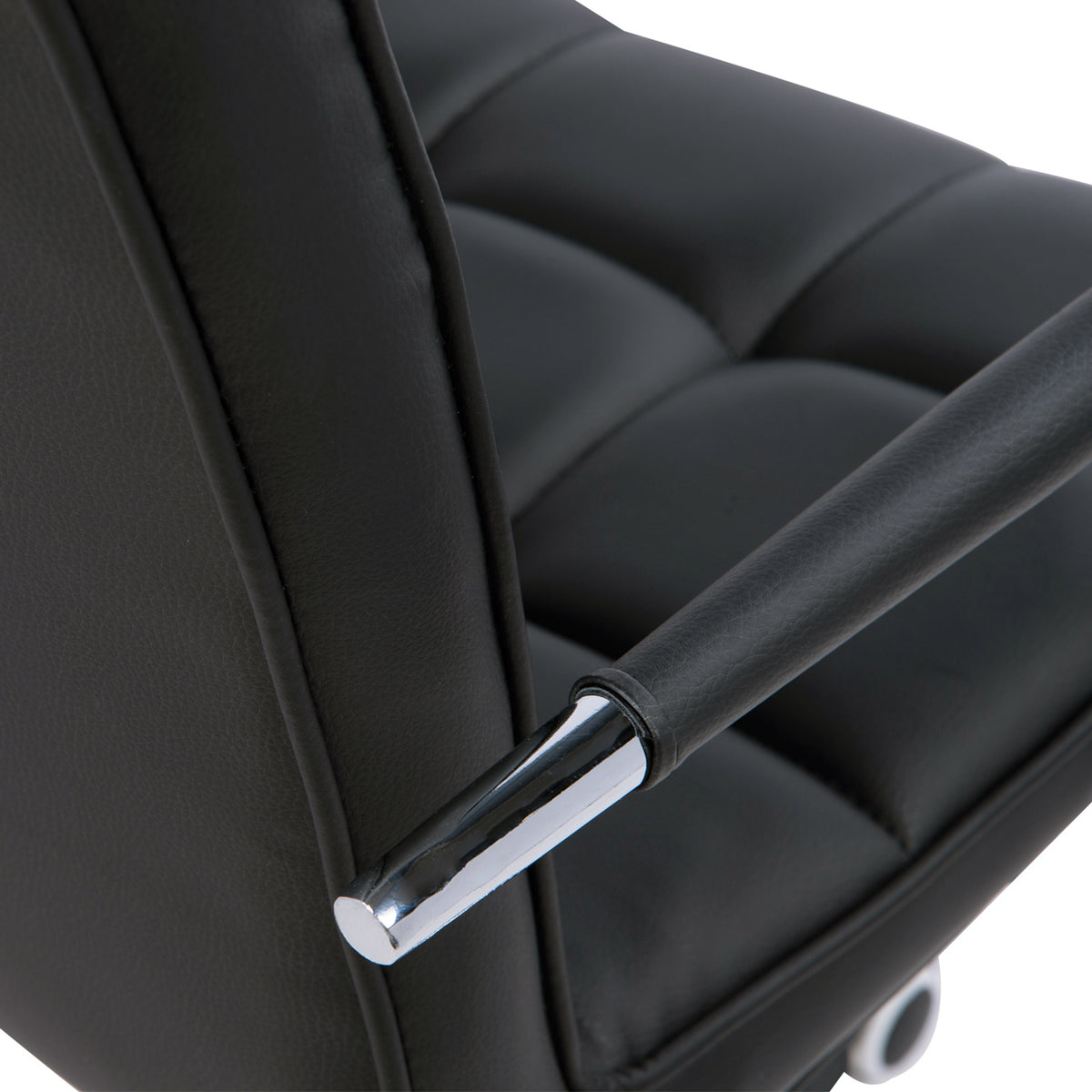 HOMCOM Bürostuhl im Retrodesign, höhenverstellbar, 5 Rollen, 52,5 cm x 54 cm x 99 cm, Schwarz