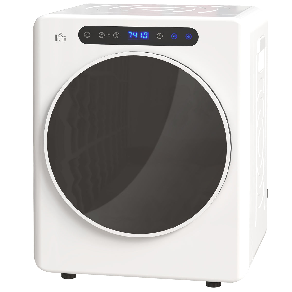 HOMCOM Wäschetrockner, 6 Programme, 40-60℃, 4 kg Kapazität, kompakt, Touch-Bedienung, Weiß