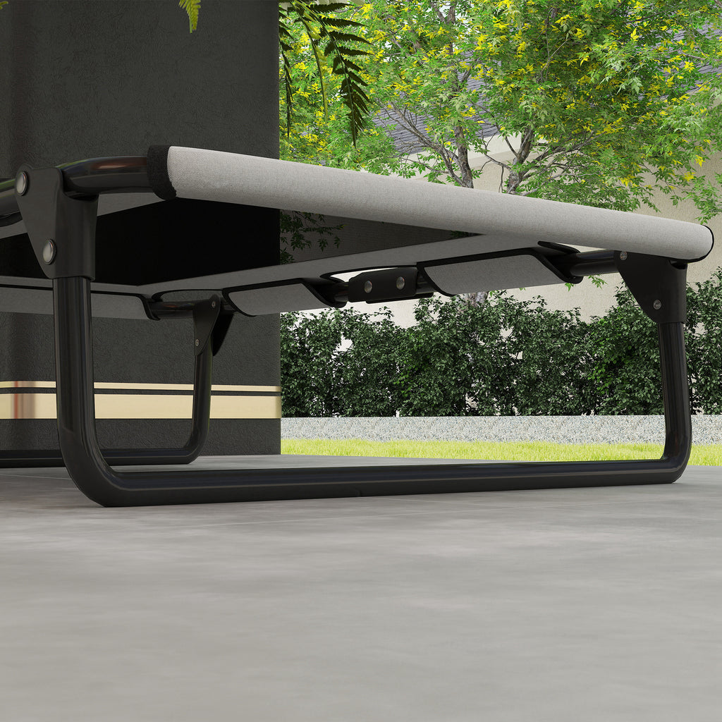 PawHut Erhöhtes Hundebett klappbar Haustierbett, Outdoor Hundeliege mit Netzdesign Hellgrau Oxford 75 x 51 x 18 cm