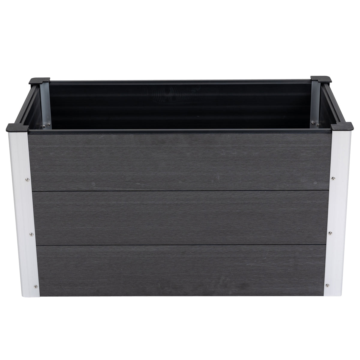 Outsunny Hochbeet Aluminium, Pflanzbeet Frühbeet Gartenbeet Blumenkasten wetterfest, ohne Boden, Pflanzkasten 100x50x55,5cm für Terrasse, Balkon, Blumenkasten für Blumen, Pflanzen, Grau