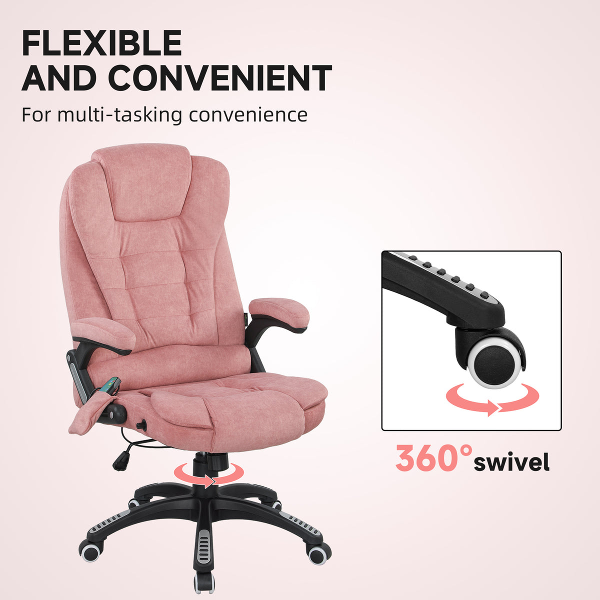 Vinsetto Büro Sessel mit Massagefunktion und Neigungsfunktion mit Heizung Höhenverstellbar