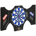 SPORTNOW Elektronische klappbare Dartscheibe mit 2 Türen, 31 Spielen für bis zu 8 Spieler, LCD-Anzeige, Lautsprecher, Schwarz