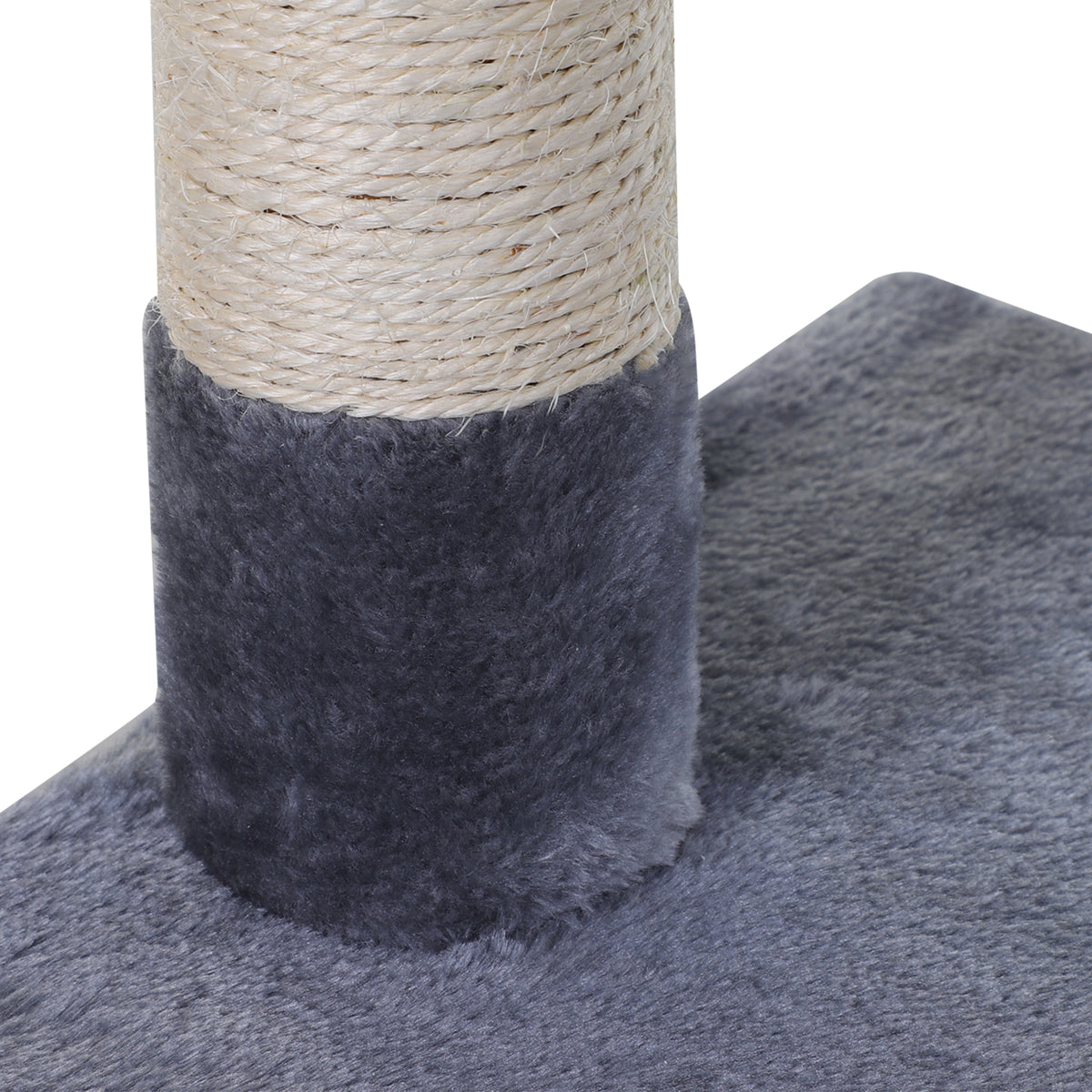 PawHut Kletterbaum Katzenbaum Kratzbaum mit Sisalsäule Plüsch-Hängematte Spanplatte Grau 50 x 36 x 70 cm