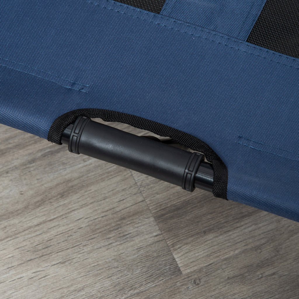 PawHut Hundeliege, Outdoor Hundesofa, Haustierbett, Schlafplatz, Katzenbett, Hundebett, 92 x 76 x 18 cm, Schwarz+Blau