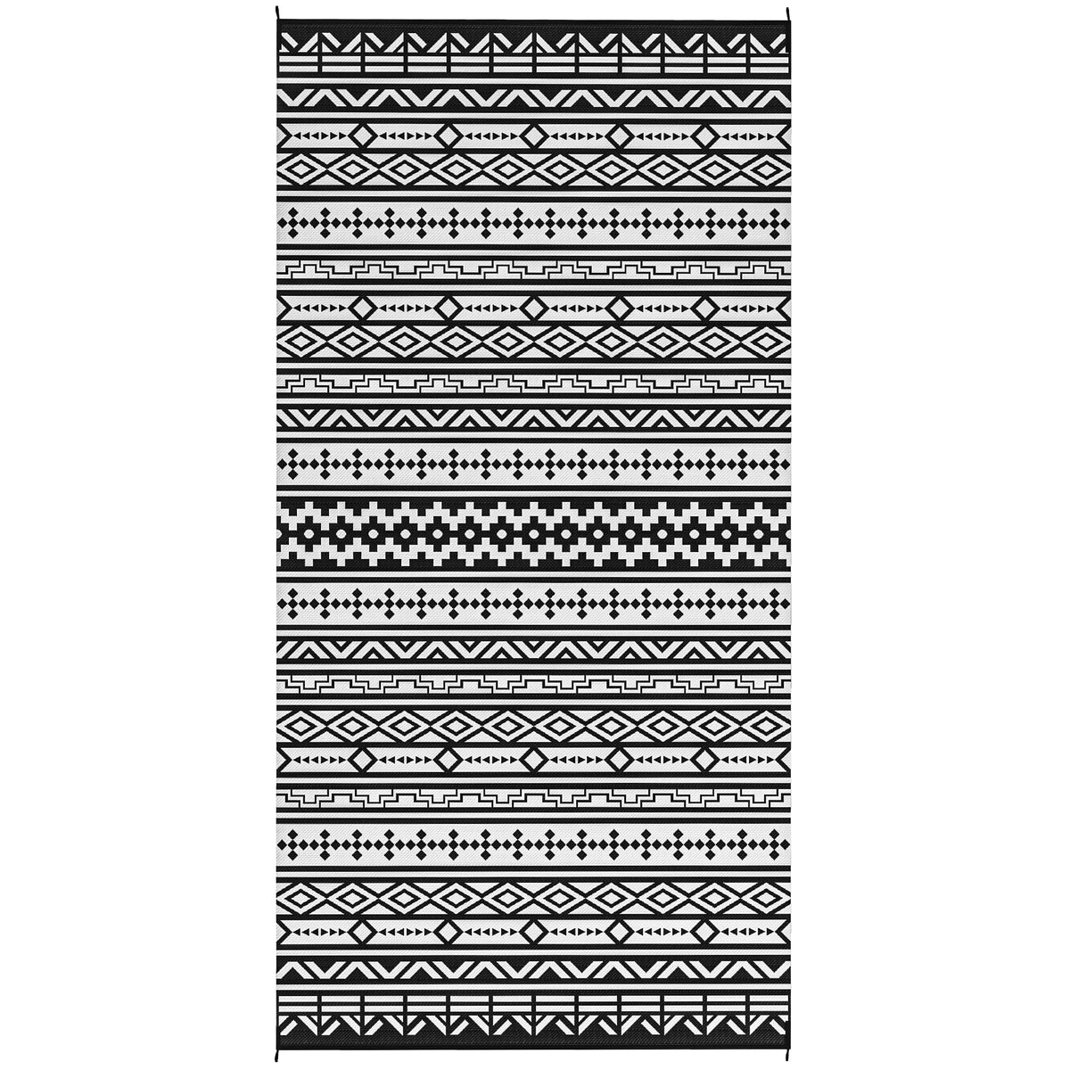 Outsunny Outdoor Teppich robuster Wetterfest Outdoorteppich, Carpet mit Boho-Style, Outdoor-Teppich für Wohnzimmer Balkon