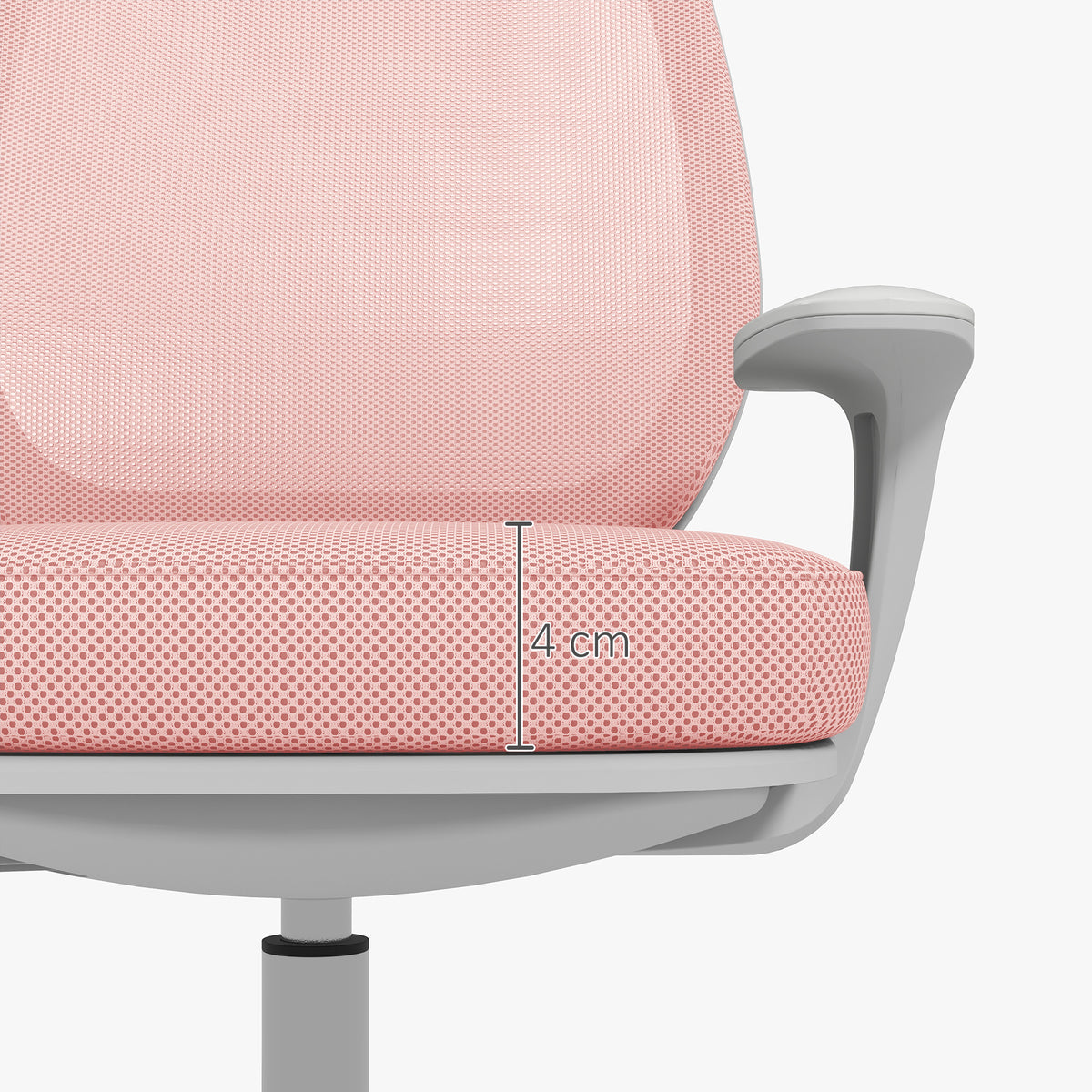 Vinsetto Bürostuhl, Ergonomisch Schreibtischstuhl mit Drehfunktion, Höhenverstellbar 55 x 48 x 82,5-94,5 cm Rosa