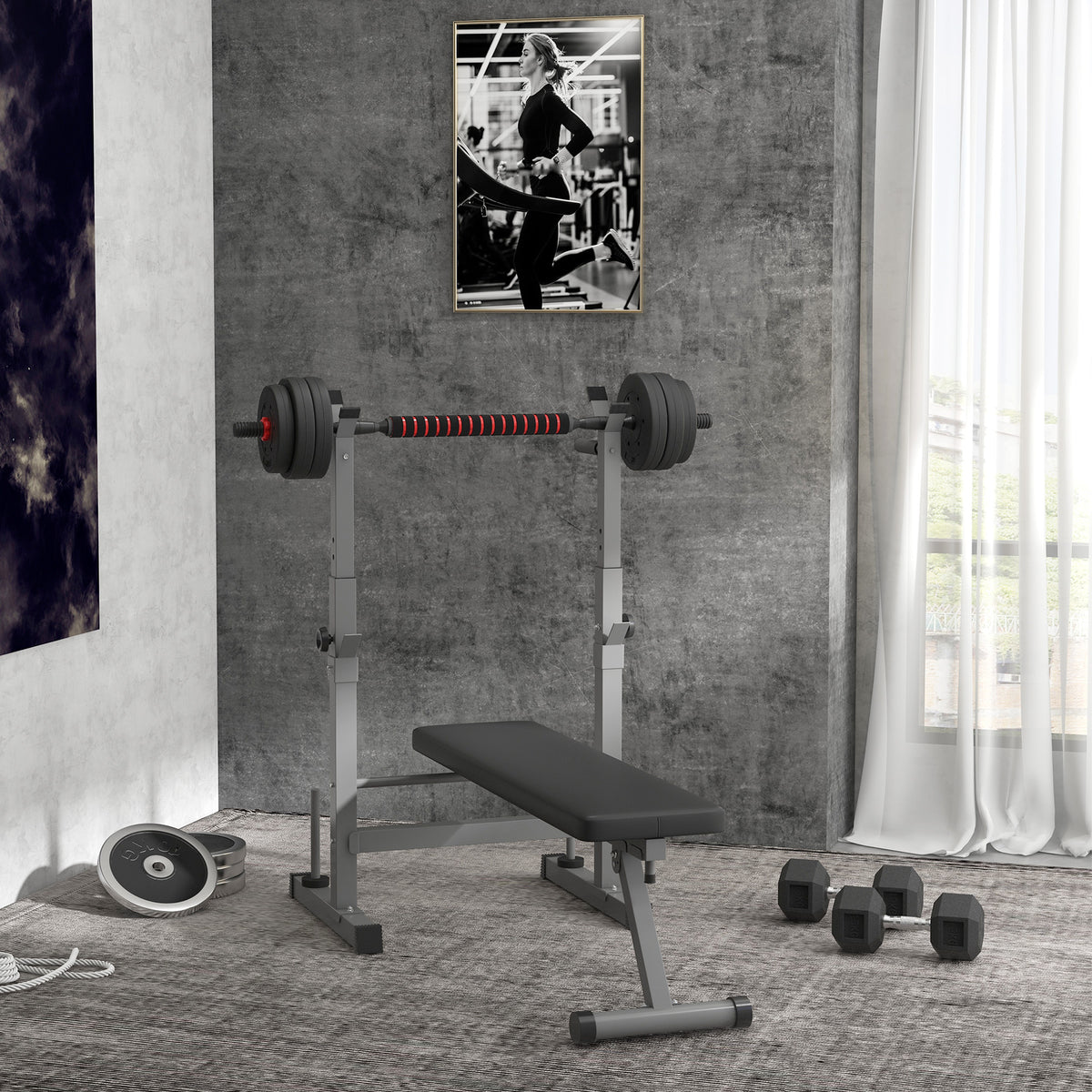 HOMCOM 2 in 1 Hanteln Set 25 kg verstellbare Kurzhantel & Langhantel professionell Dumbbell Krafttraining und Gewichtheben für Zuhause Fitness