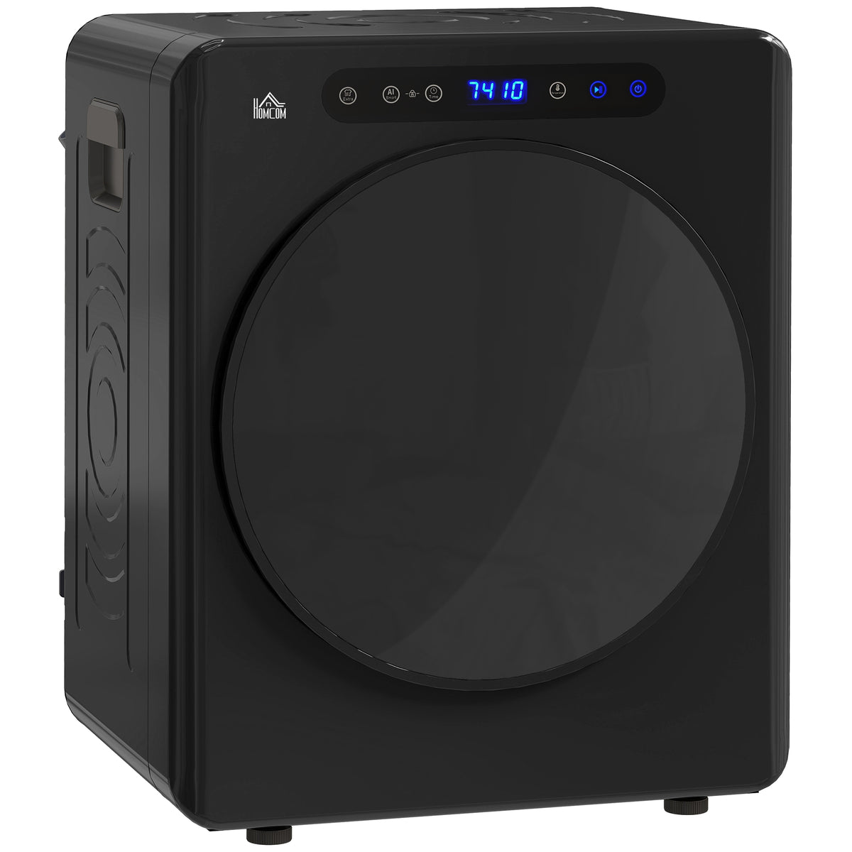 HOMCOM Wäschetrockner, 6 Programme, 40-60℃, 4 kg Kapazität, kompakt, Touch-Bedienung, Schwarz