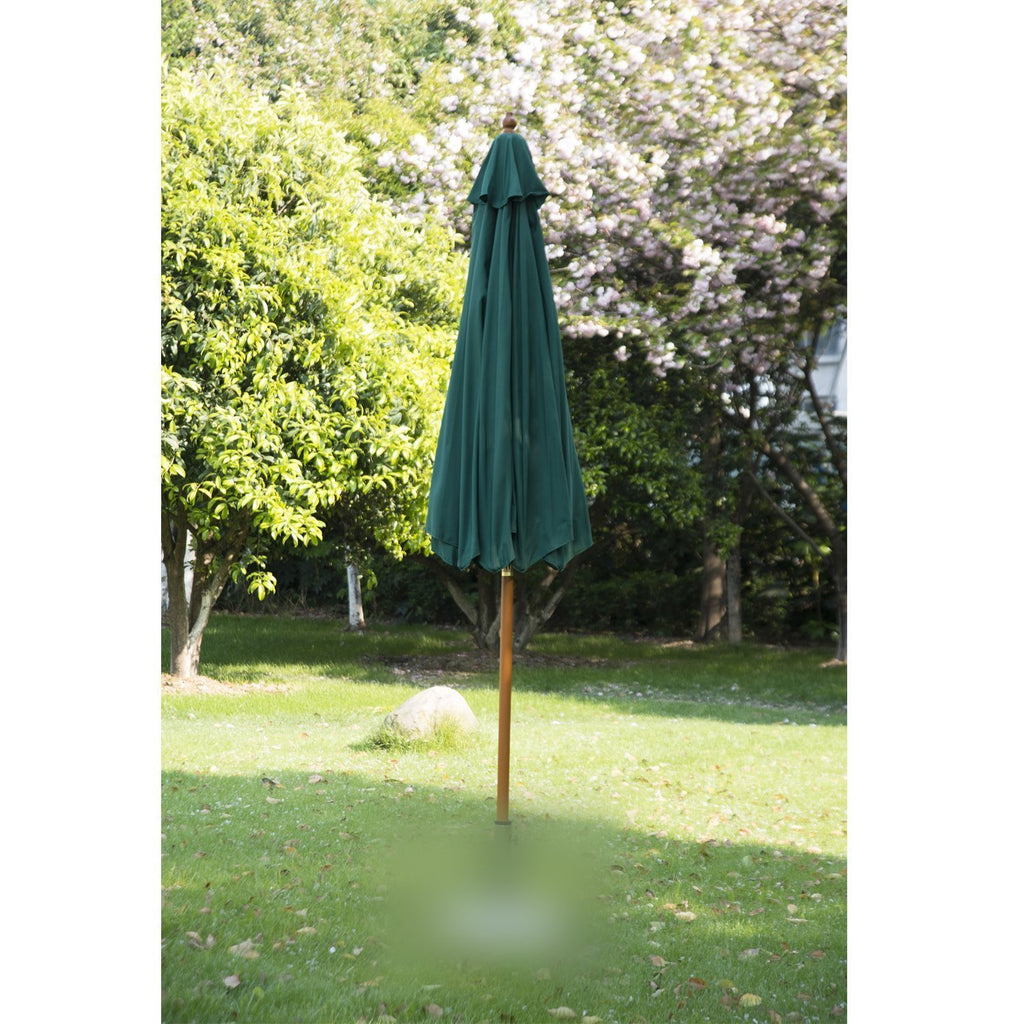 Outsunny Holz Sonnenschirm Holzschirm Gartenschirm c 2,5m Dunkelgrün