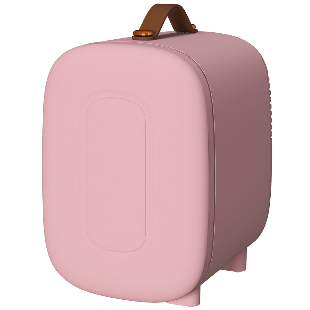 HOMCOM Mini Kühlschrank Kühlschrank Beauty Fridge, 4 L Fassungsvermögen, 20,3 x 26,3 x 28 cm, Rosa
