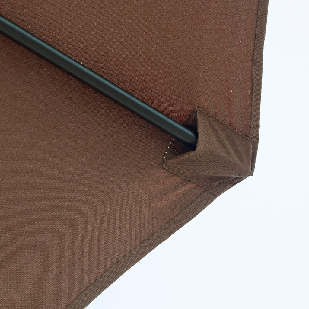 Outsunny Sonnenschirm Knickschirm Gartenschirm Marktschirm mit Handkurbel Stahl 180/m² Polyester Braun Ø2,95 x 2,5 m
