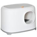 PawHut Katzenklo mit Deckel Katzentoilette mit Haube Schaufel Gitterboden XXL Katzentoilette für Katzen bis 5 kg 55 x 40 x 39 cm Weiß