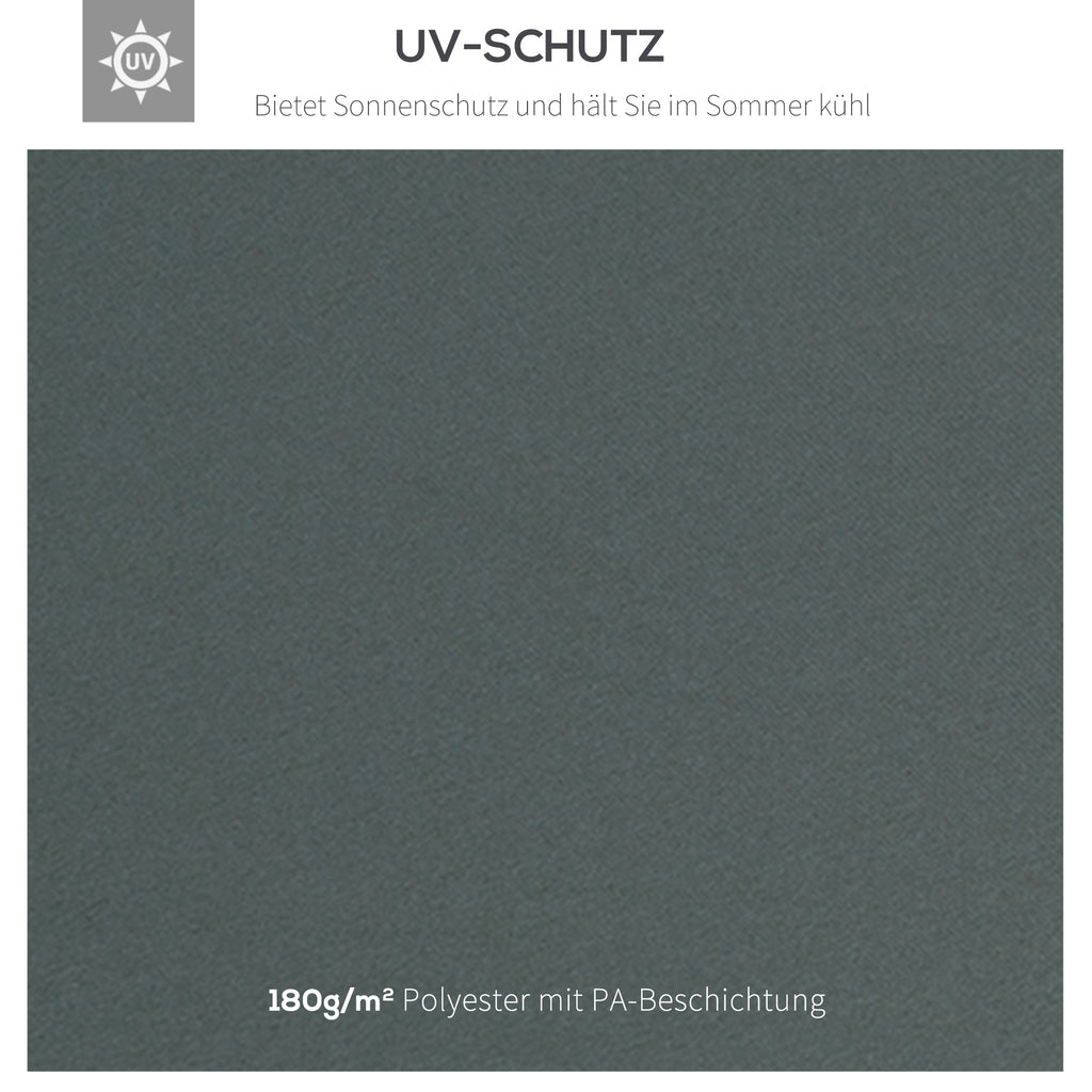 Outsunny Ersatzdach für Metallpavillon 3x4m wasserabweisend Pavillondach mit Doppeldach, Ersatzbezug für Gartenpavillon Partyzelt Gartenzelt Polyester Kohlegrau
