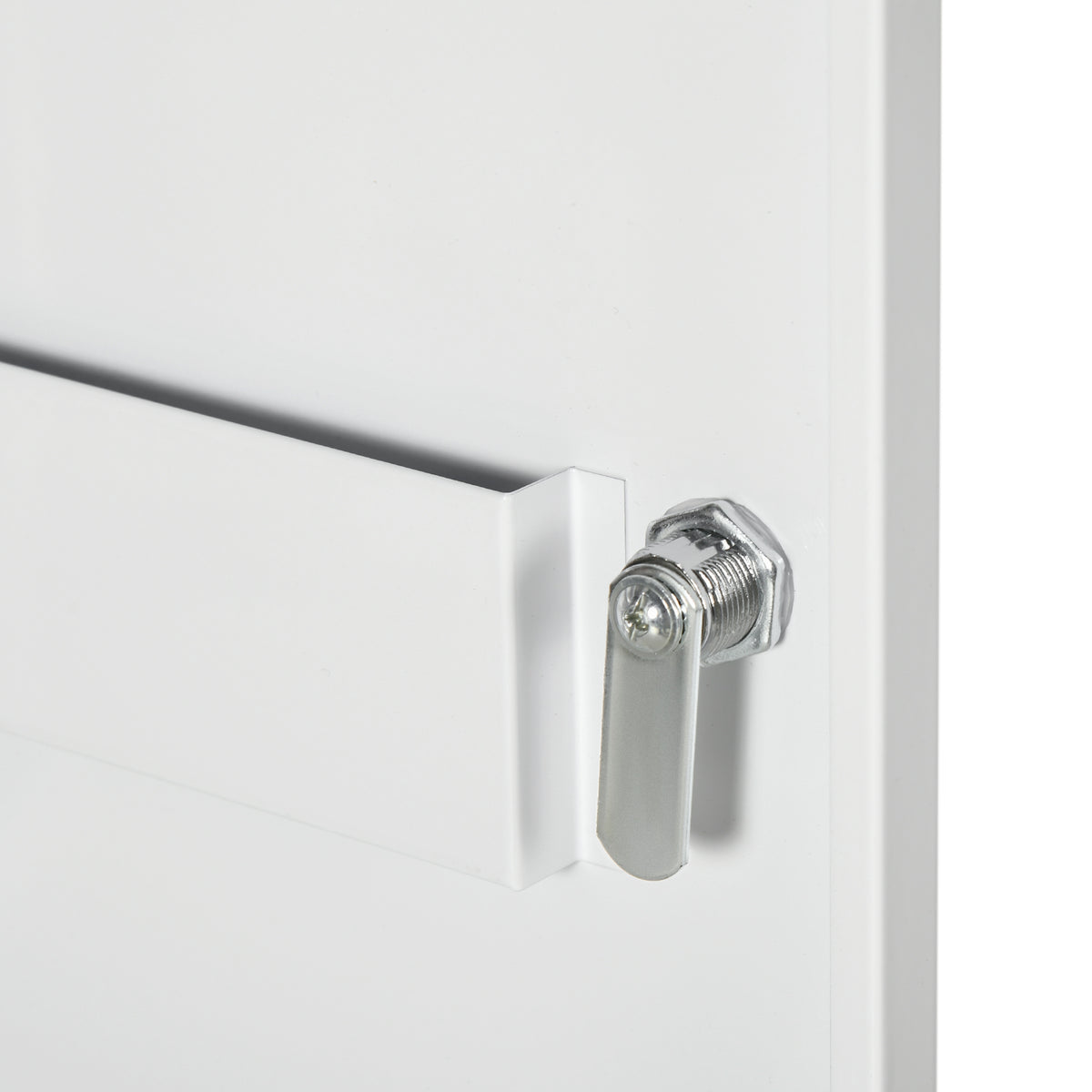 kleankin Medizinschrank 2 Regale 3 Ebenen mit abschließbarer Tür 2 Schlüssel 40 x 15 x 53,5 cm Weiß