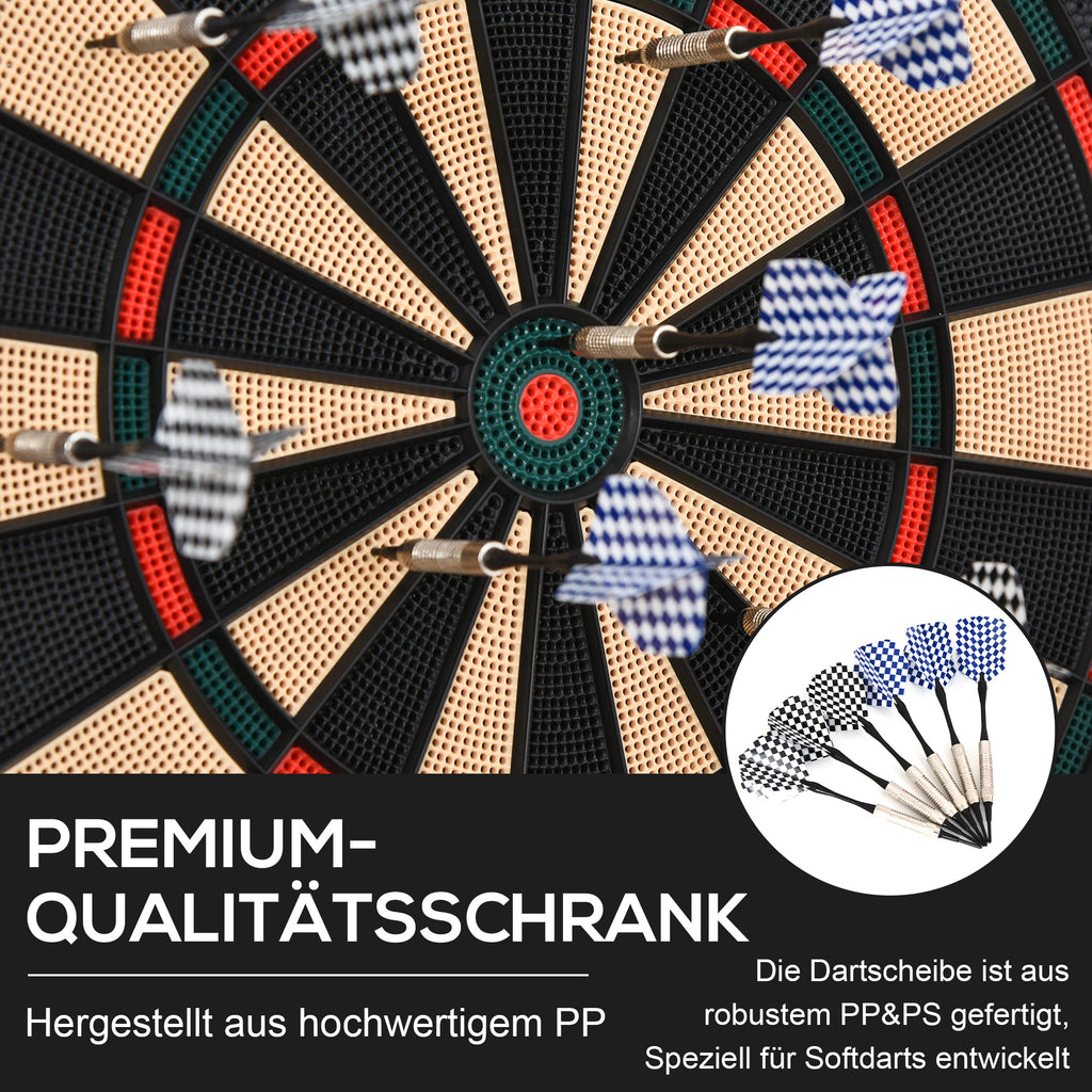 HOMCOM Elektronische Dartscheibe Dartboard mit Sprachansagen LED-Anzeigen 6 Darts 24 Dartköpfe 18 Spiele 159 Varianten Dartautomat Dartscheibe Set für bis zu 8 Spieler