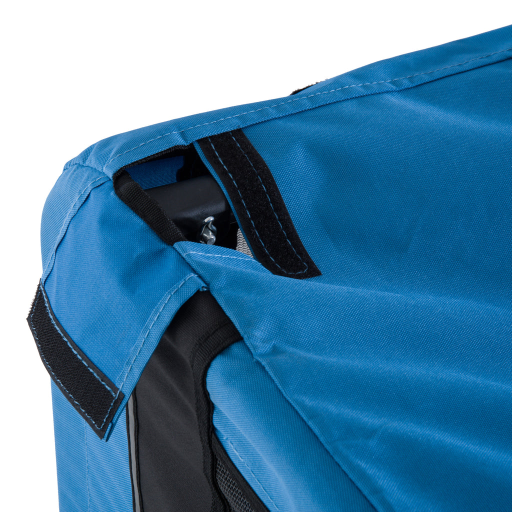 PawHut Fahrradanhänger bis 20kg Universalkupplung Sicherheitsanker Reflektor Stahl Blau+Schwarz