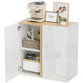 HOMCOM Kommode, Sideboard mit Soft-Close-Türen, anpassbares Regal, für Wohnzimmer, Küche, Esszimmer, Weiß