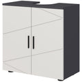 Kleankin Unterschrank Badezimmer für Säulenwaschbecken mit 2 Türen, 60x30x60cm, Grau