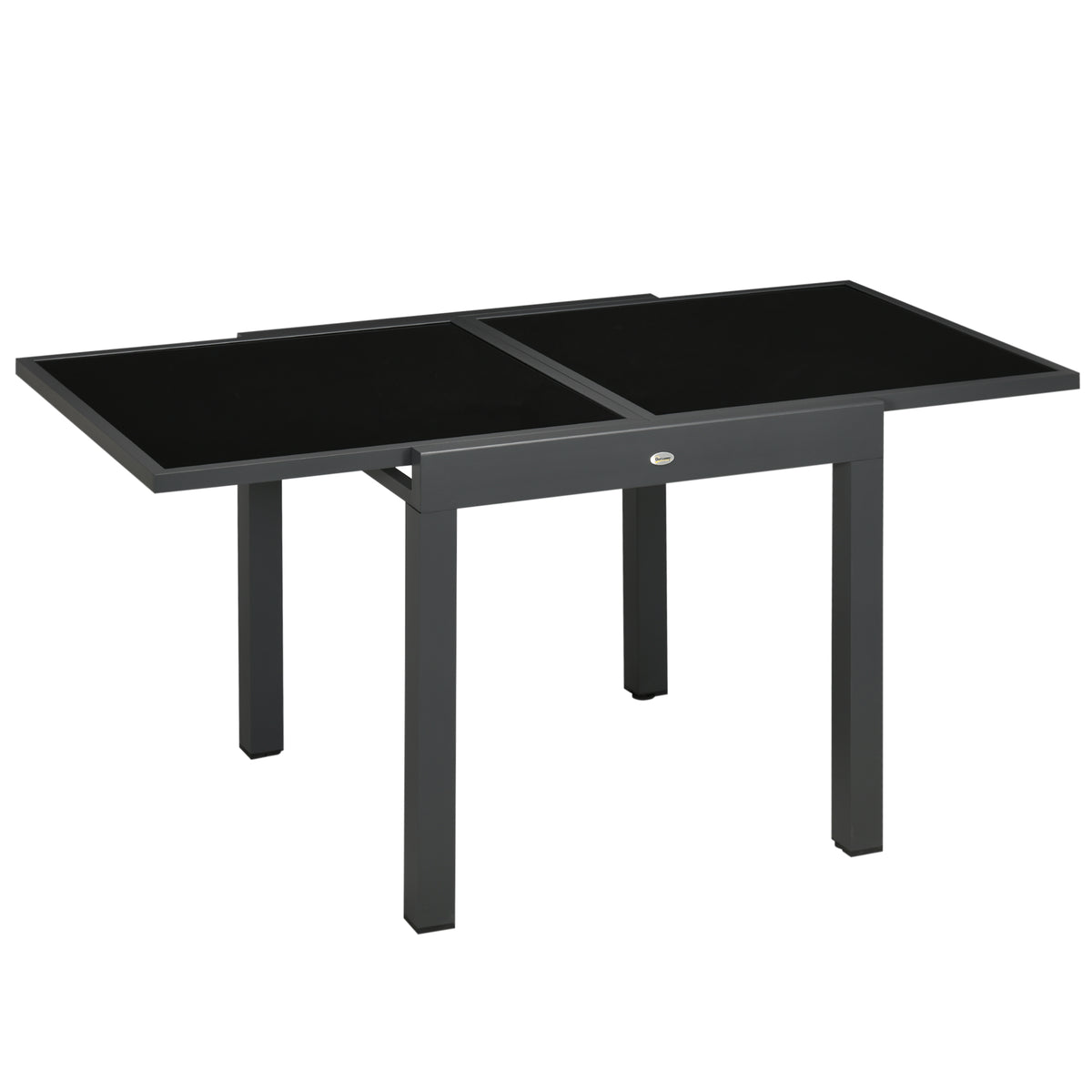 Outsunny Gartentisch Outdoor-Klapptisch Erweiterbarer Klapptisch, wetterbeständig, 160 cm × 80 cm × 75 cm, Schwarz
