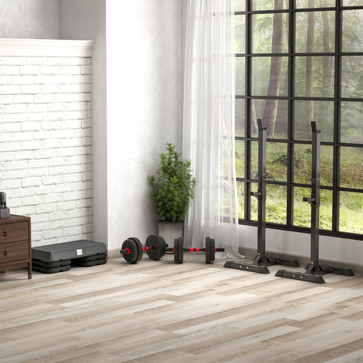 SPORTNOW Stepper Aerobic Fitness Höhenverstellbar 3 Ebenen 10/15/20 cm rutschfeste Oberfläche Kunststoff, Grau
