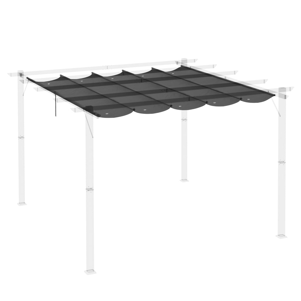 Outsunny Ersatzplane für 3x3m Pavillons, mit Wasserablauflöchern, 2,50 x 2,55 m, Dunkelgrau