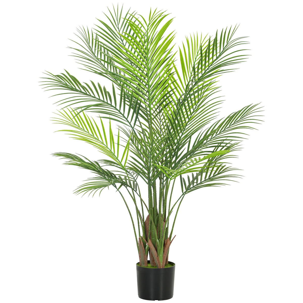 HOMCOM Künstliche Palme groß 120cm Kunstpflanze, Plastik Künstliche Pflanzen im Topf für Wohnzimmer Büro