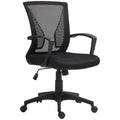 HOMCOM Bürostuhl mit Mesh-Rückenlehne, höhenverstellbar, bis 120 kg, Schwarz