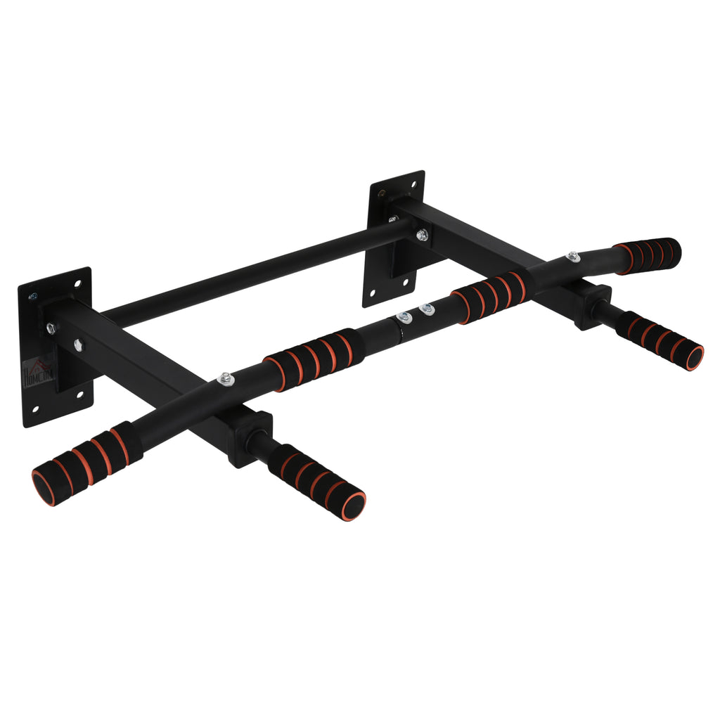 HOMCOM Klimmzugstange Fitnessstange aus Stahl maximale Belastung 120 kg Wandmontage 94 x 51 x 18 cm schwarz