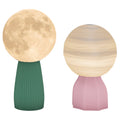 HOMCOM Tischlampen-Set in Planeten-Optik, 3-farbig, USB, Kunststoff, Weiß