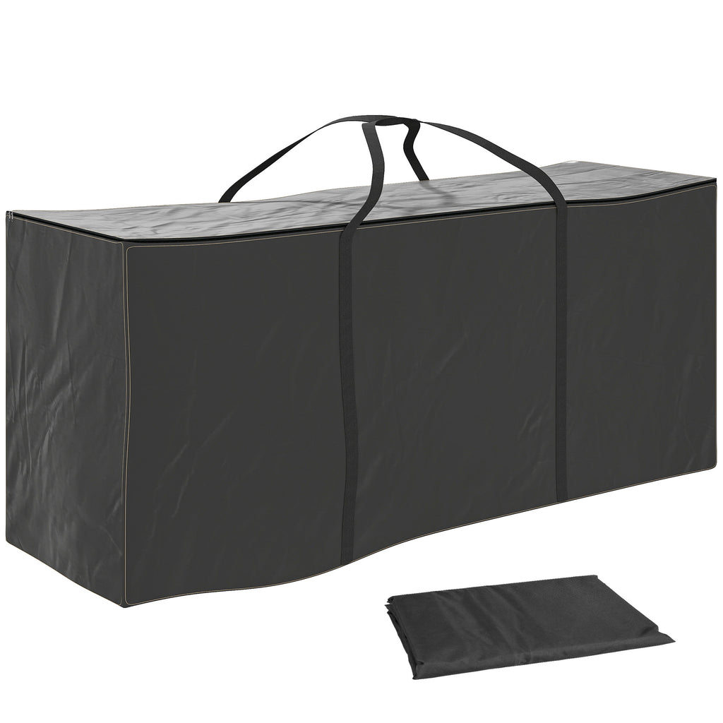 Outsunny Aufbewahrungstasche für Gartensitzkissen, Outdoor-Kissenhülle aus Oxford mit Griffen 175 x 55 x 75 cm Schwarz