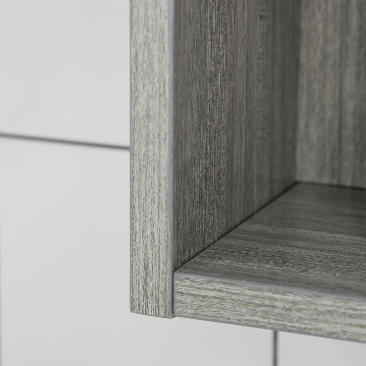 kleankin Badezimmerschrank mit Spiegel, Toilettenregal 3 Spiegeltüren, verstellbare Regale, 90x15x75cm, grau