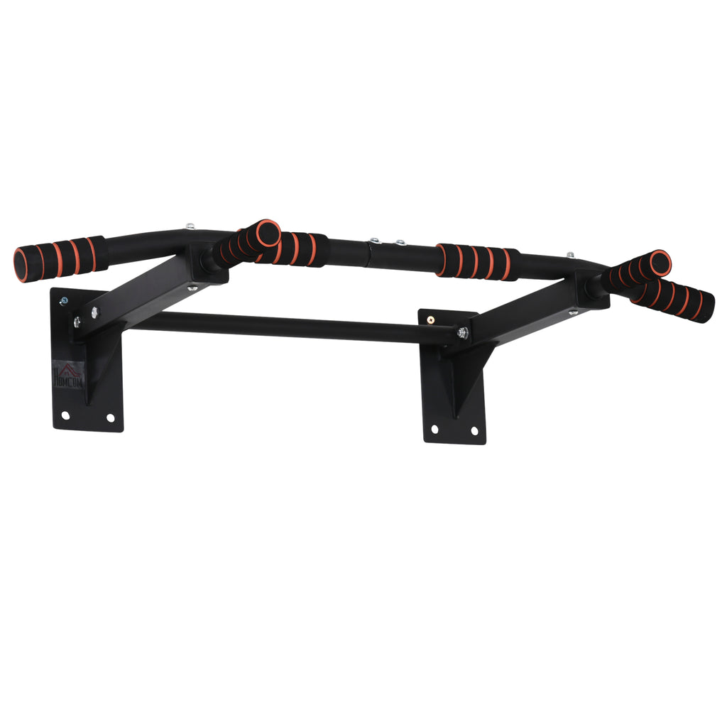 HOMCOM Klimmzugstange Fitnessstange aus Stahl maximale Belastung 120 kg Wandmontage 94 x 51 x 18 cm schwarz