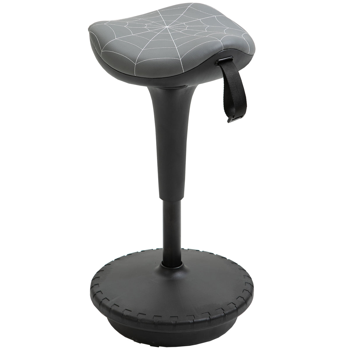 Vinsetto Bürohocker mit Schwenkfunktion, ergonomischer Hocker, höhenverstellbar 65,5-83,5 cm 120° neigbar Grau