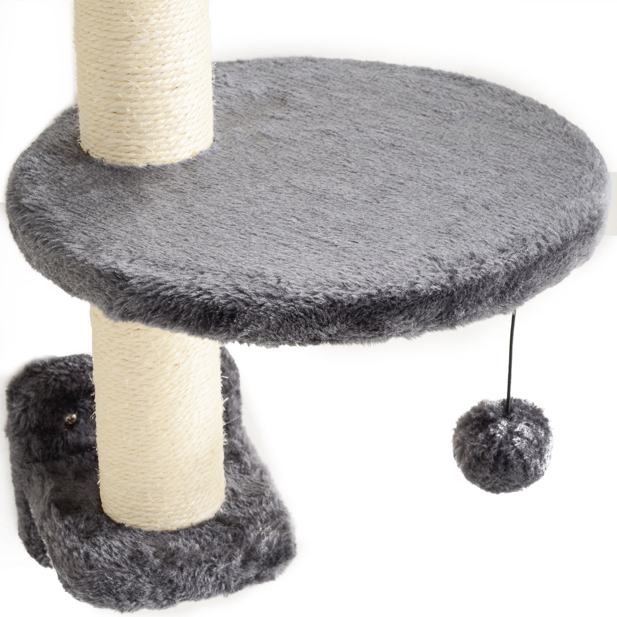 PawHut Kletterwand Katzen 4-teilig Katzen Kletterwand Set mit Hängematte, Katzenbrücke bis zu 5 kg, Dunkelgrau