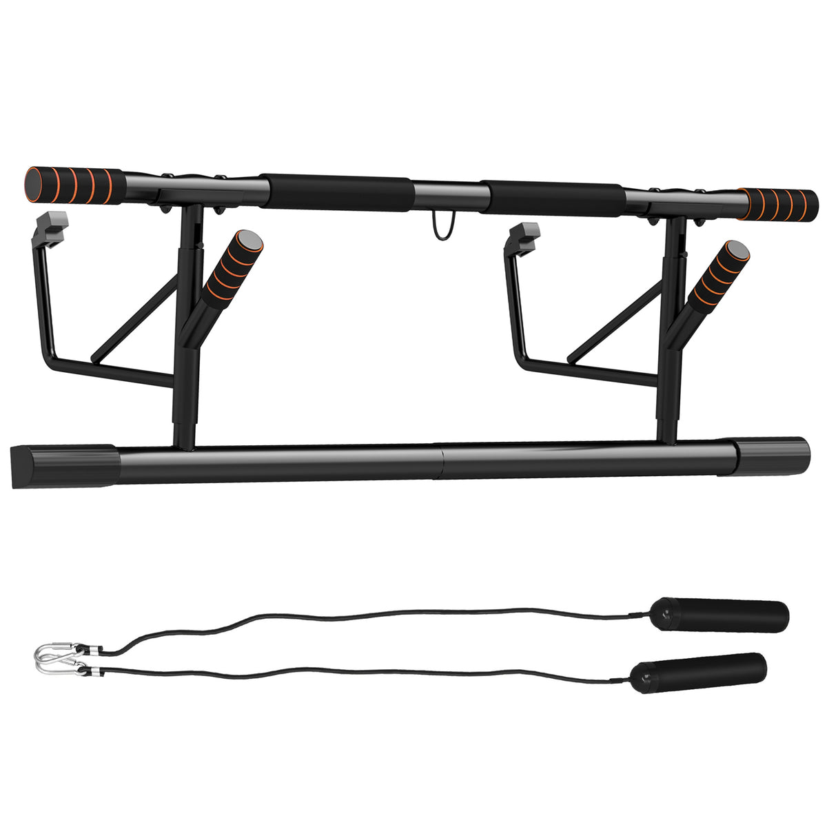 SPORTNOW Türreckstange Türreck für Klimmzüge mit Widerstandsbändern gepolsterten Griffen 100 x 50 x 27 cm Schwarz
