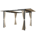 Outsunny Pavillon, ausziehbares Dach, Aluminium & Stahl, 295x295x220cm, Beige.