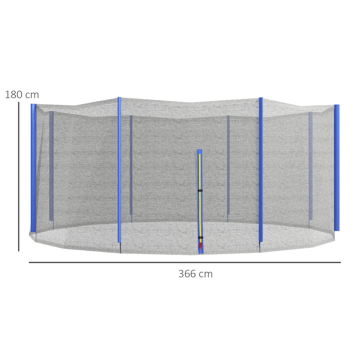 SPORTNOW Ersatznetz für Trampoline Ø 366 cm 8 senkrechte Stangen Sicherheitsnetz für Trampoline, Reißverschlusseingang
