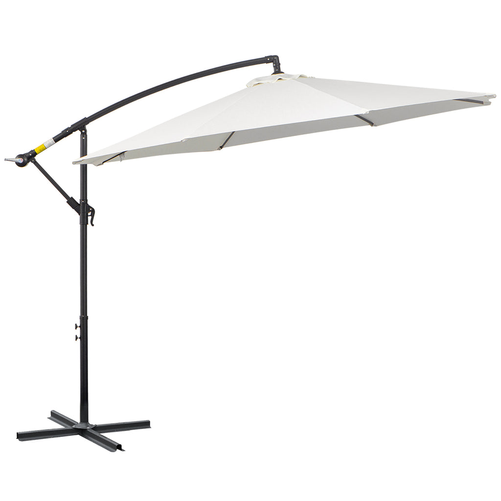 Outsunny Sonnenschirm mit Kurbel Wetterbeständig 3 m x 3 m x 2,5 m Stahl Polyester