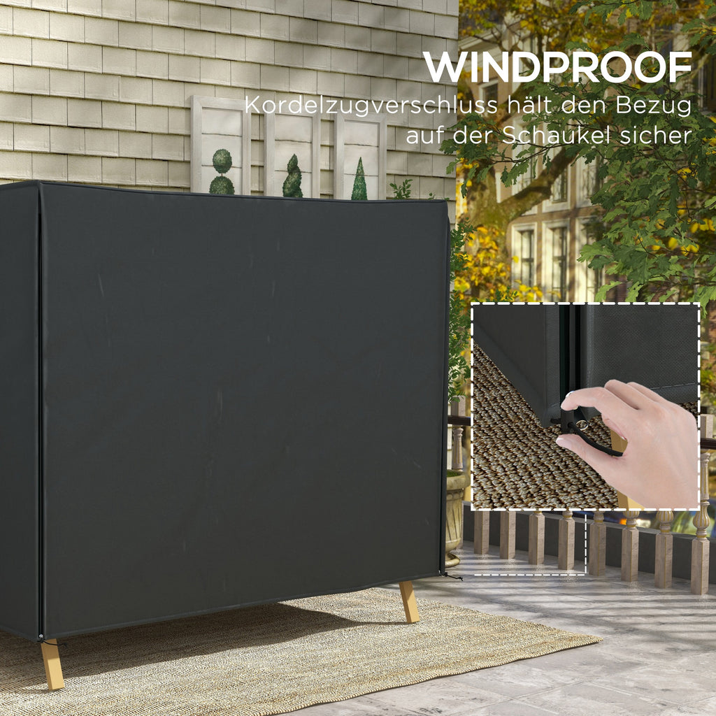 Outsunny Abdeckung für Hollywoodschaukel, wasserdicht, Polyester, 220x125x172cm, Schwarz