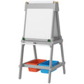 AIYAPLAY Doppelseitige Kindermalstaffelei mit Papierrolle, Kreidetafel, Whiteboard, 3-in-1-Design, zum Zeichnen und Malen