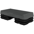 SPORTNOW Stepper Aerobic Fitness Höhenverstellbar 3 Ebenen 10/15/20 cm rutschfeste Oberfläche Kunststoff, Grau