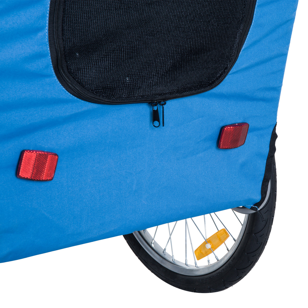 PawHut Fahrradanhänger bis 20kg Universalkupplung Sicherheitsanker Reflektor Stahl Blau+Schwarz
