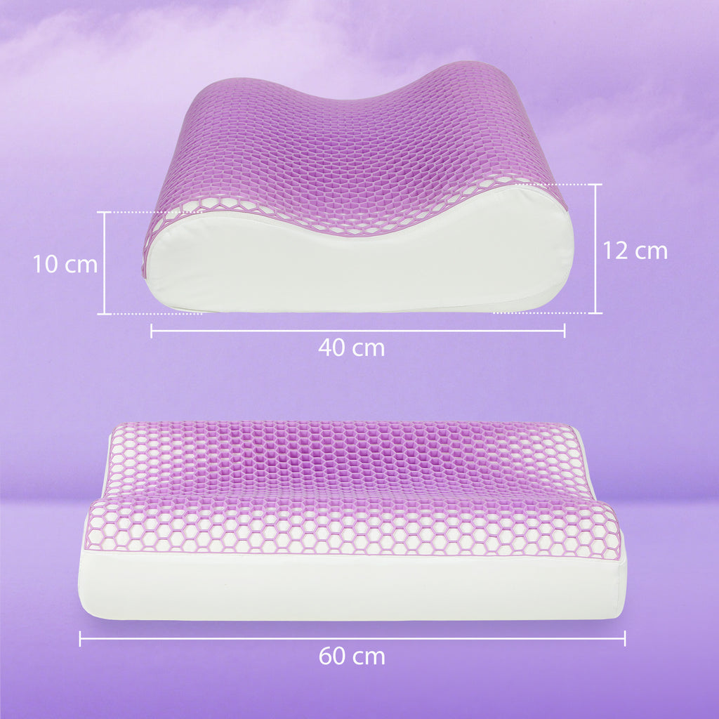 HOMCOM Memory Schaum Kissen Kopfkissen, Nackenstützkissen mit abnehmbarem Bezug, 2 Höhe  Ergonomische, 2S schnell reagierend