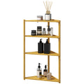 HOMCOM Möbel Bambus Eckregal mit 4 Ebenen auf Füßen - Badezimmerregal - dim. 37L x 34B x 79,5H cm