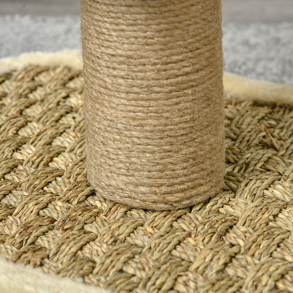 PawHut Katzenkratzbaum Klein Katzenbaum für eine einzelne Katze Katzen-Spiel-Stamm Katzenspielzeug Kletterbaum Jute Khaki+Hellbraun 40 x 30 x 56 cm