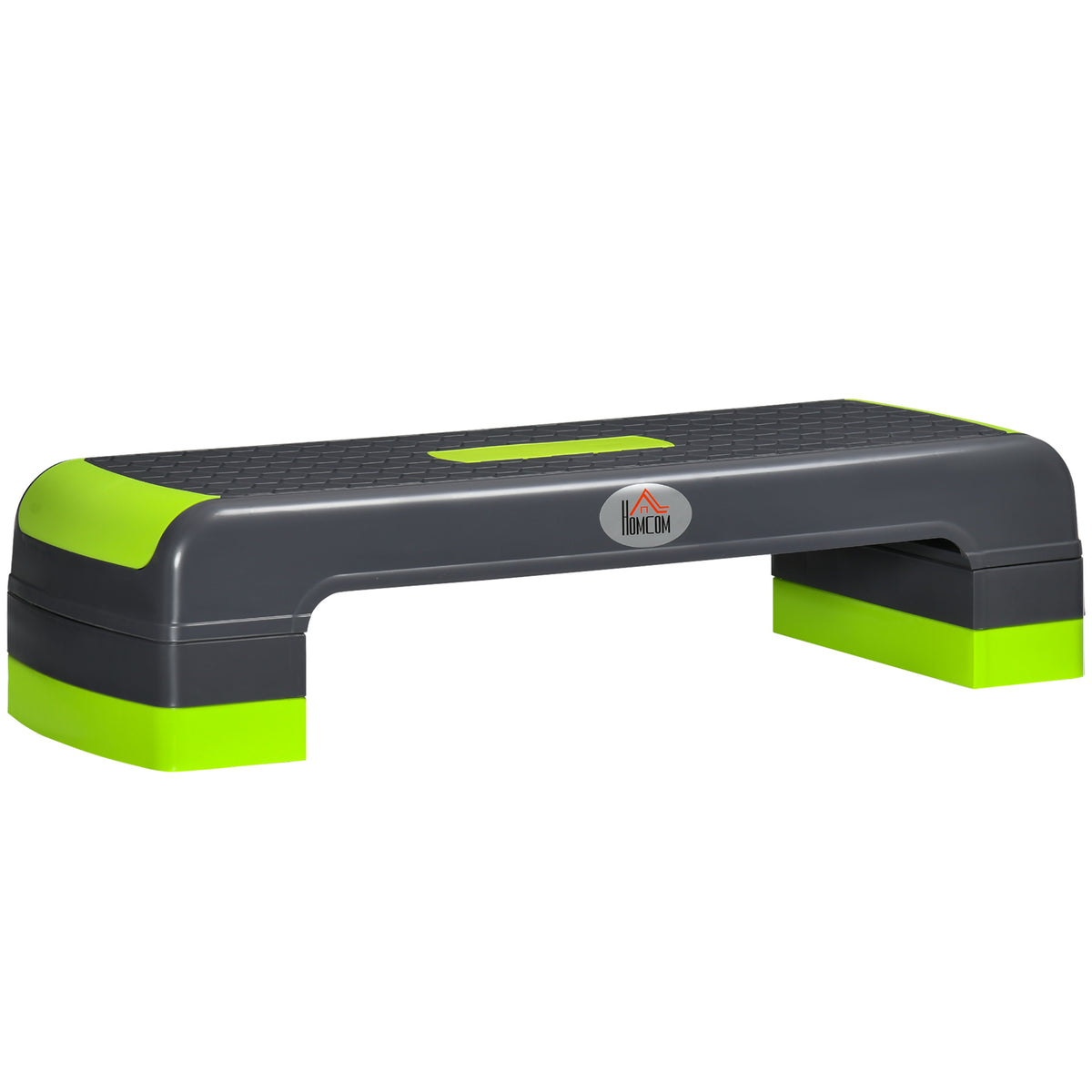 HOMCOM Aerobik-Stepper, 3-stufig höhenverstellbar, bis 150 kg, 78 x 28 x 20 cm, Grau/Grün